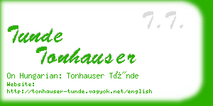 tunde tonhauser business card